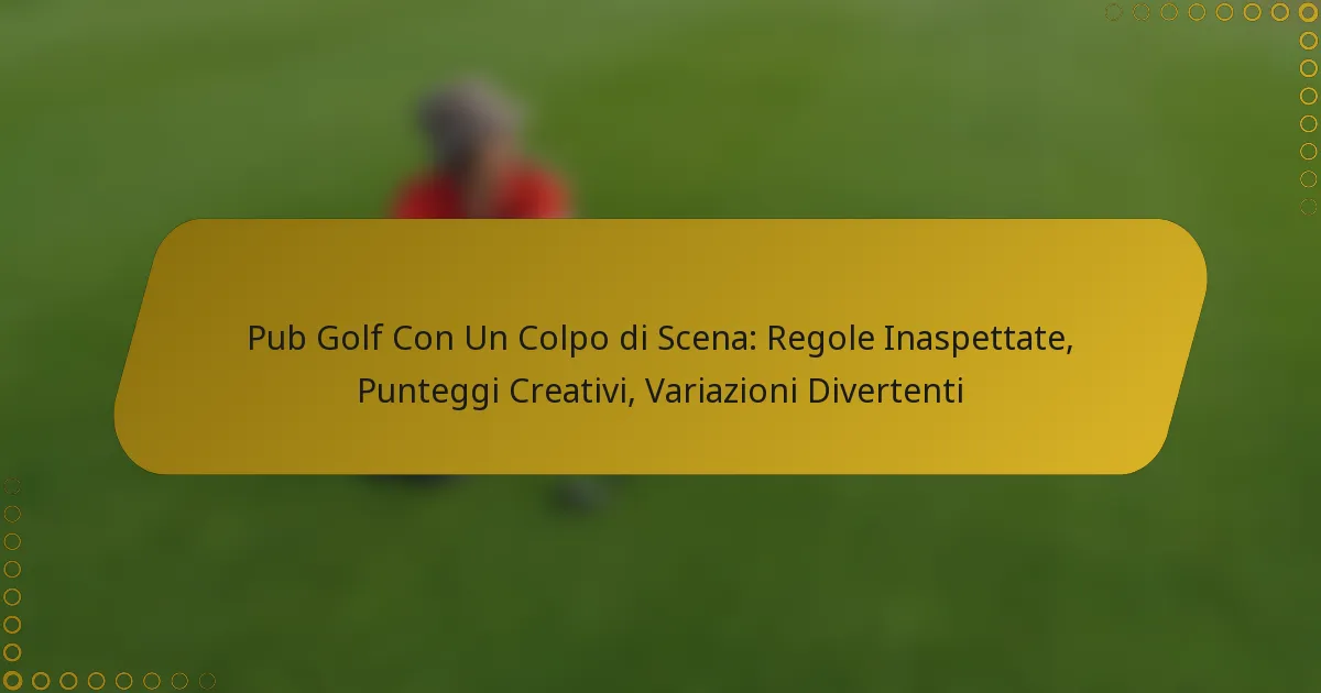 Pub Golf Con Un Colpo di Scena: Regole Inaspettate, Punteggi Creativi, Variazioni Divertenti